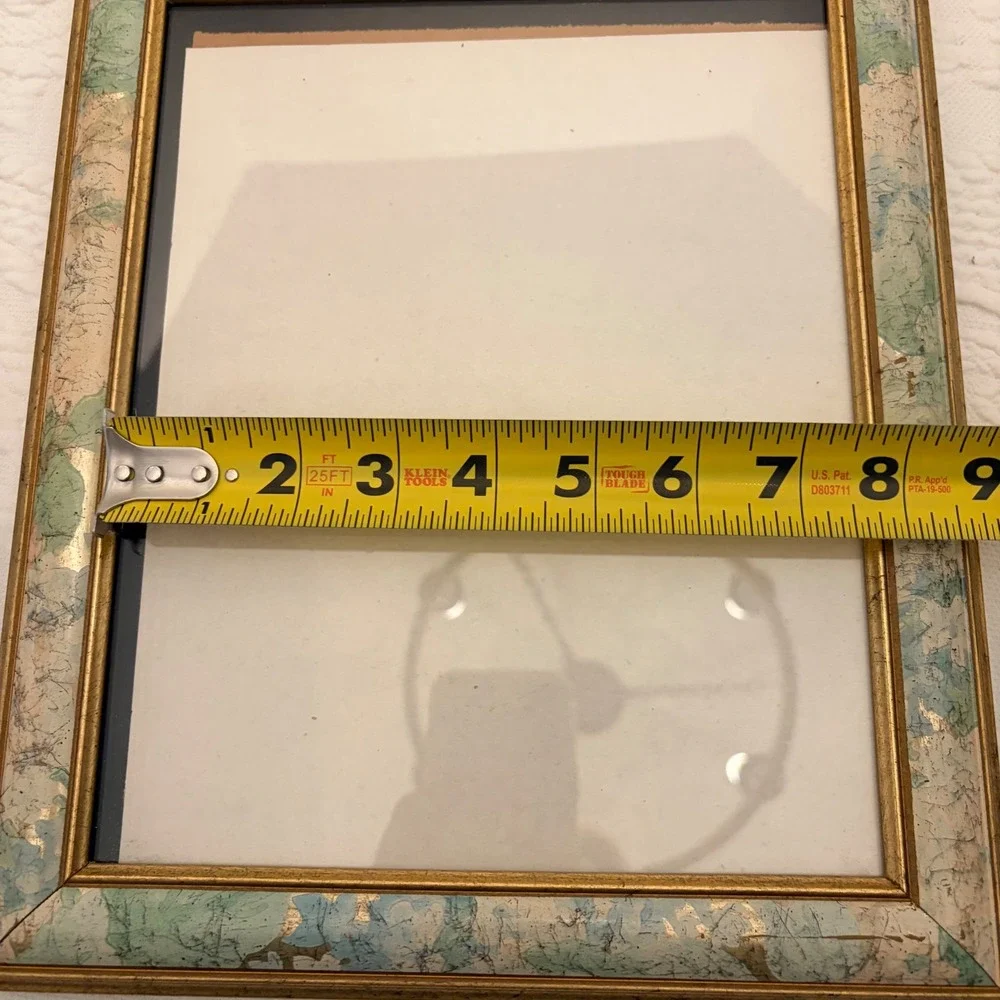 The Fetzer Gallery 8x10 Picture Frame Gold Green Blue Marbled Tabletop Decor